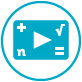 video player icon with math symbols