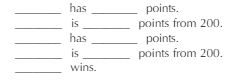 Summary template for students to complete at the end of the game. | Math Solutions