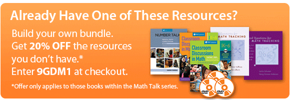 Already Have One of These Resources? Build your own bundle. Get 20% OFF the resources you don't have.* Enter 9GDM1 at checkout. *Offer only applies to those books within the Math Talk series.