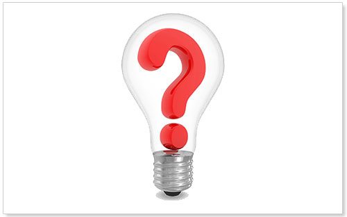 Illustration of a question mark within a lightbulb