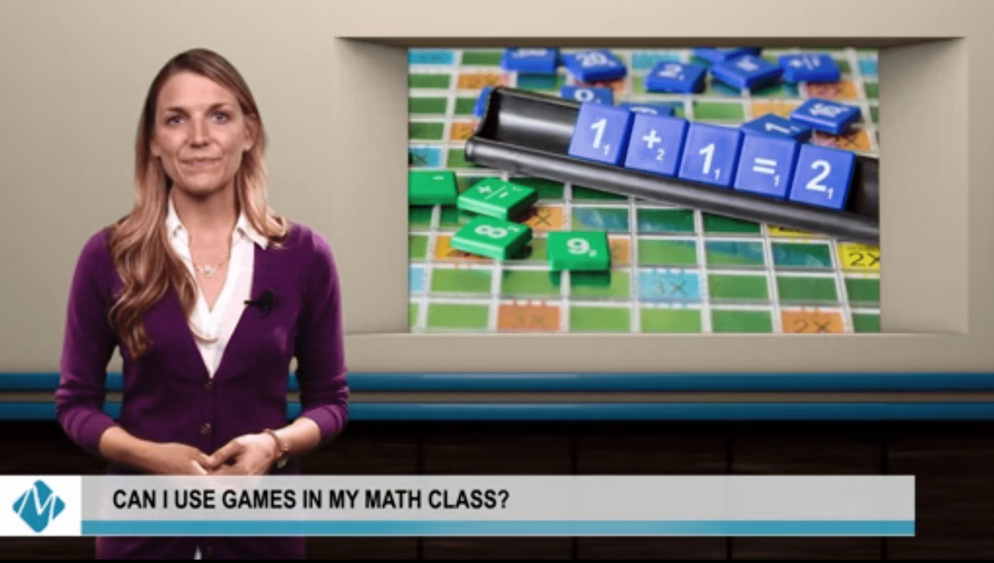 woman hosting a math video | can i use games in my math class
