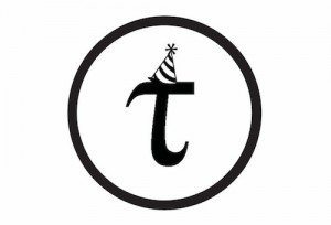 graphic art image of a "t" for Tau | Happy Tau Day